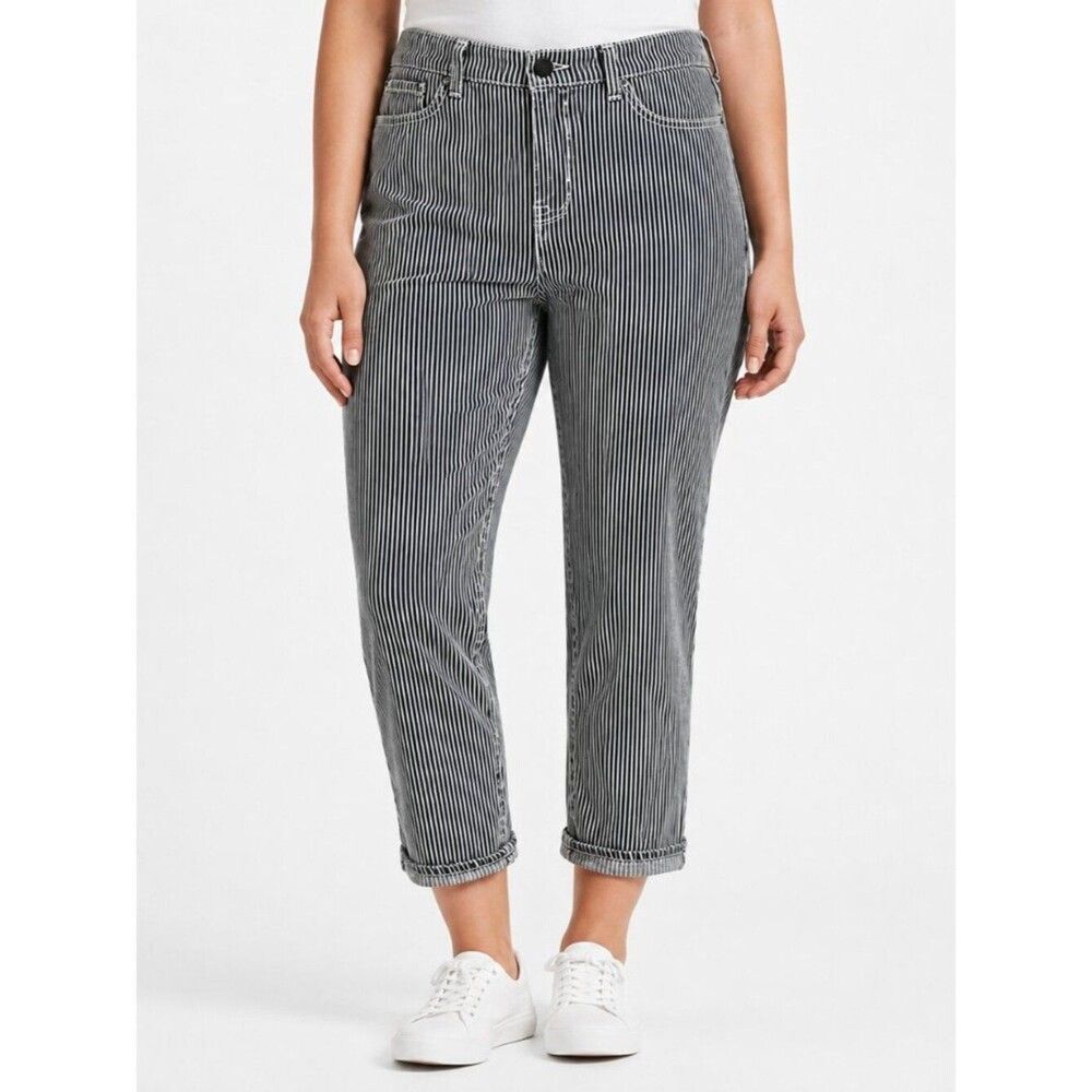 Chico's Railroad Striped Slim Leg Ankle Jeans Size 1 (8)